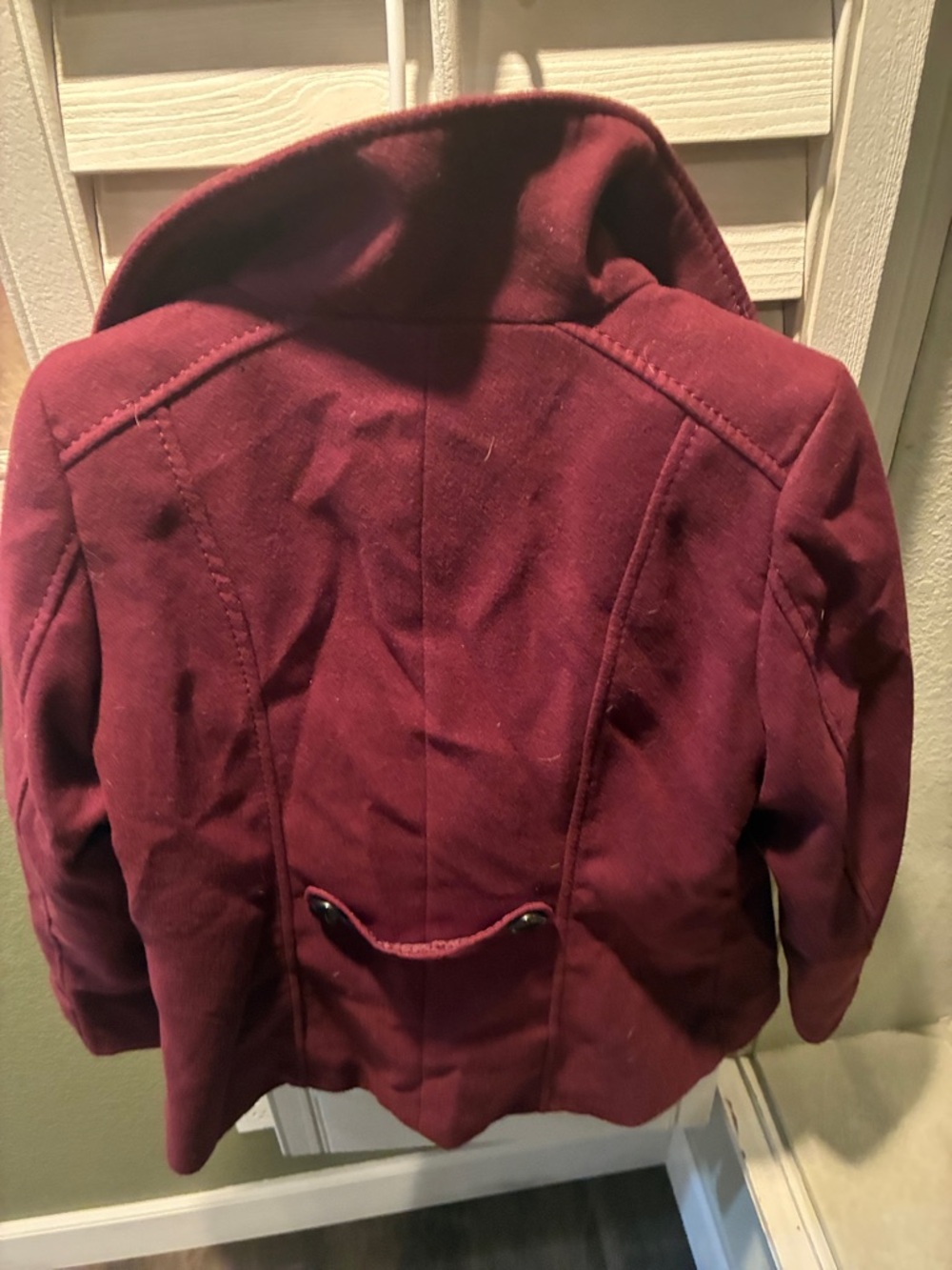 H&M Wine Red Double-Breasted Pea Coat - Picture 6 of 6